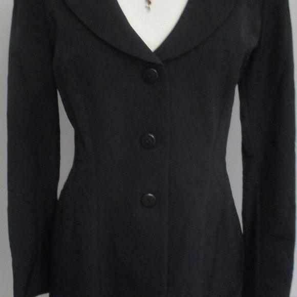 Dana Buchman Black Lined Coat - Size 4 - Picture 11 of 13